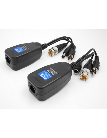 Coppia HD VIDEO Balun AHD / CVI / TVI / ANALOGICO CON ALIMENTAZIONE + AUDIO  RJ45 1080P 12-28 VAC