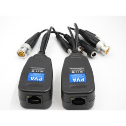 Coppia HD VIDEO Balun AHD / CVI / TVI / ANALOGICO CON ALIMENTAZIONE + AUDIO  RJ45 1080P 12-28 VAC