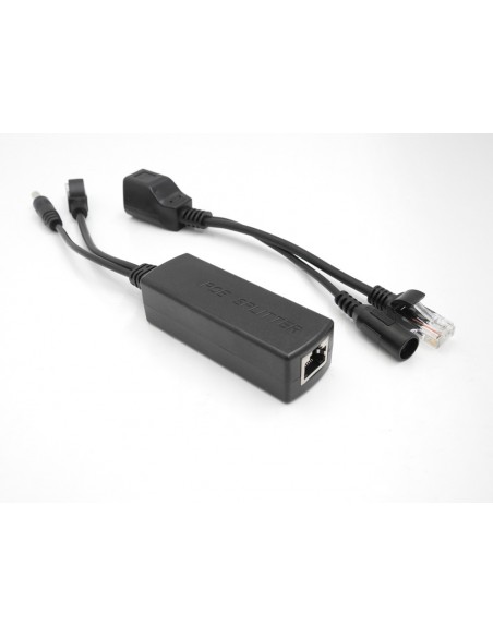 POE SPLITTER INPUT 24V OUTPUT 12V   RJ45 PORT + DC PLUG 5.5-2.1 mm 100 METRI 