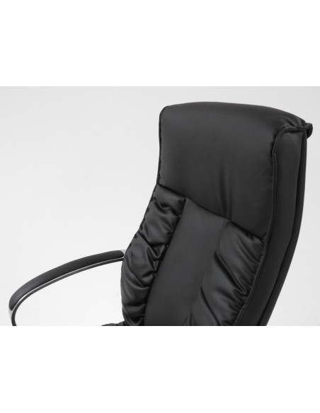 Poltrona da ufficio presidenziale ergonomica girevole ecopelle BRACCIOLI CROMATI E IMBOTTITI 8091