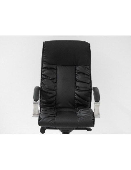 Poltrona da ufficio presidenziale ergonomica girevole ecopelle BRACCIOLI CROMATI E IMBOTTITI 8091