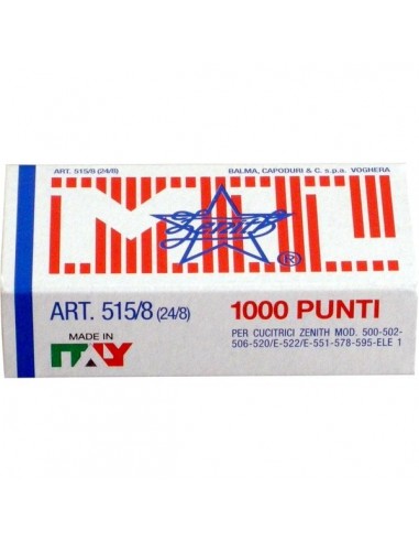 SCATOLA 1000 PUNTI ZENITH 130/E (6/4) IN ACCIAIO NATURALE 