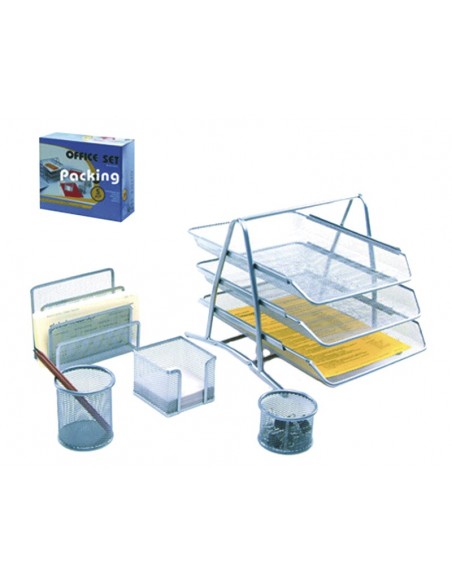 KIT 3577 SCRIVANIA UFFICIO in ARGENTO 
