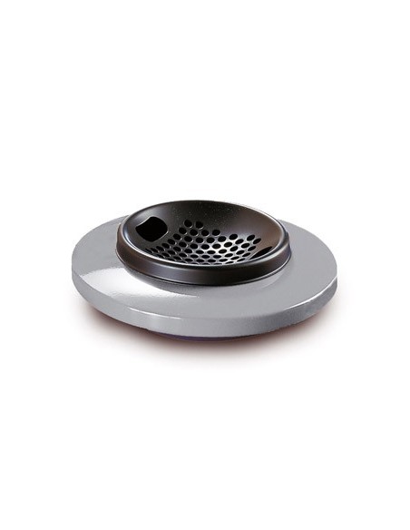 Posacenere Cosmo di  Caimi in acciaio verniciato colore  grigio metalizzato 