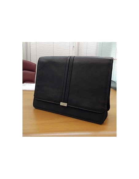 Portablocco InTempo con zip in tela ed ecopelle - Nero