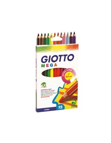 Giotto Mega 12 Pastelli a colori da Ø 5.5 mm