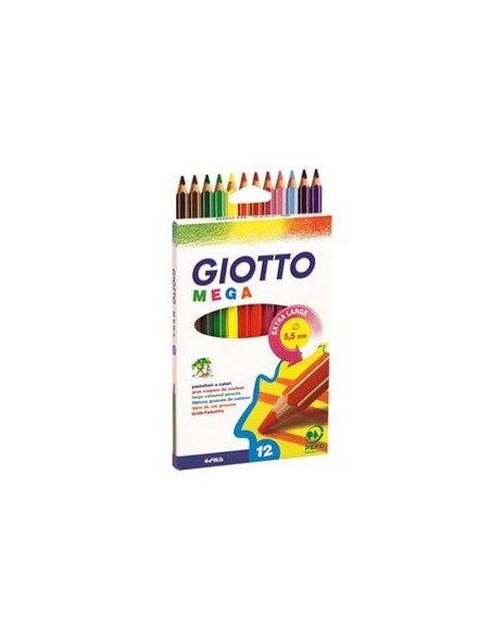 Giotto Mega 12 Pastelli a colori da Ø 5.5 mm