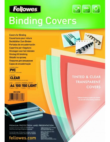 100 Transparent Clear PVC Covers - 150 Micron A4