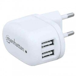 Alimentatore da Rete Italiana 2 porte USB 2.1A Bianco