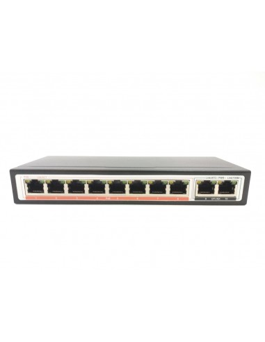 Switch 8 POE + 2 UPLINK 10/100 IEEE 802.3 AF/AT 48V 54V -  96W