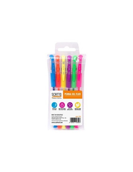 FLUO PEN PUNTA 0,8MM - 6 COLORI SCATTO