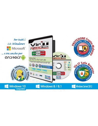 LICENZA 1PC - Suite Vir.IT eXplorer PRO Software e Servizi AntiVirus, AntiSpyware, AntiMalware e Personal FireWall