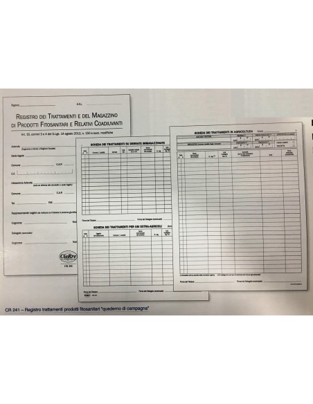 Registro dei trattamenti prodotti fitosanitari "Quaderno di Campagna" - (23 facciate)